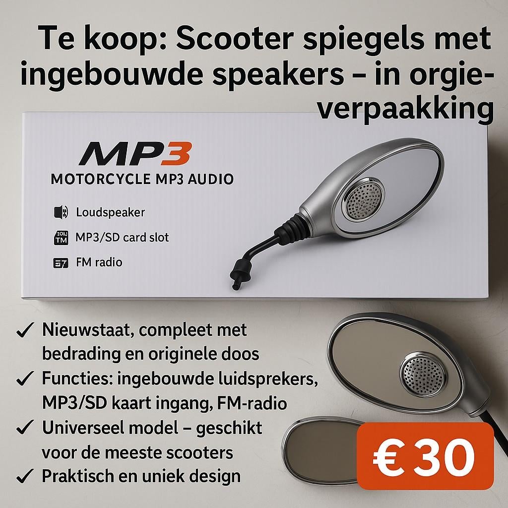 Scooter spiegels met speakers - Nieuw in beschadigde doos, Ophalen, Nieuw, Overige typen, Overige merken