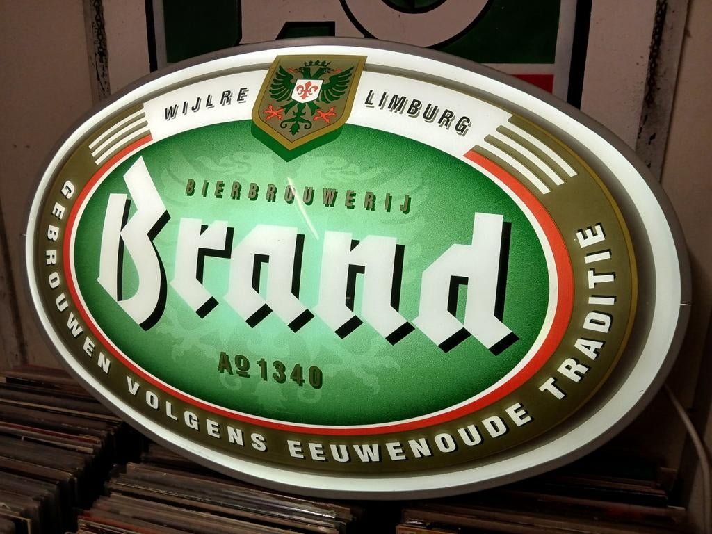 Brand bier lichtreclame, Verzamelen, Ophalen of Verzenden, Zo goed als nieuw, Reclamebord, Plaat of Schild, Brand