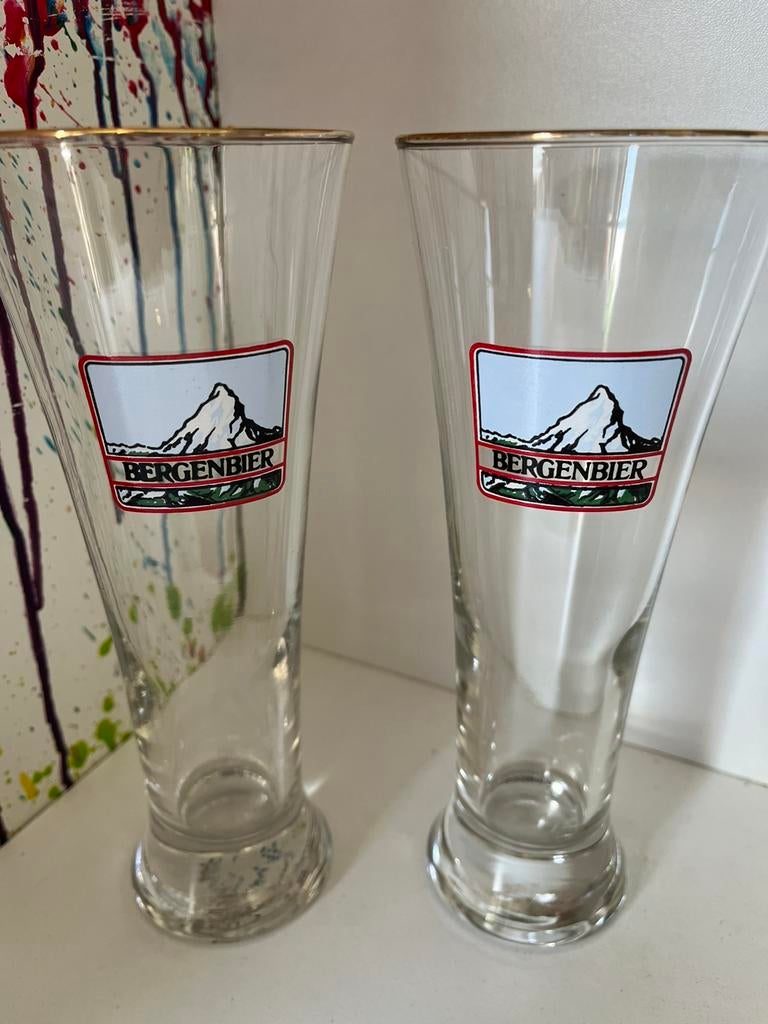 Bergen bierglazen set van 6 glazen, Ophalen of Verzenden, Nieuw, Glas of Glazen, Overige merken