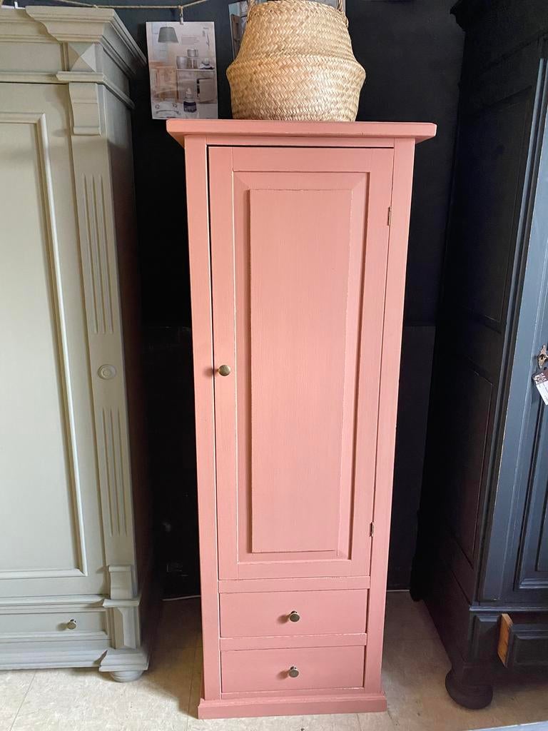 Brocante ééndeurskast Fleur, Kinderen en Baby's, Kinderkamer | Complete kinderkamers, Zo goed als nieuw, Jongetje of Meisje, Ophalen of Verzenden