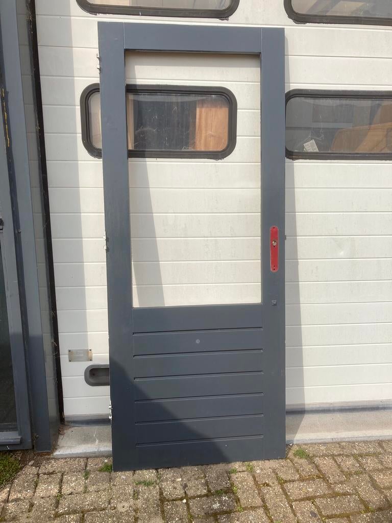Merbau balkondeur, Ophalen, Gebruikt, 80 tot 100 cm, Buitendeur