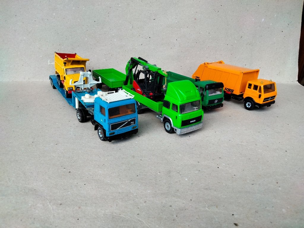 siku 5 truck models + heftruck, Ophalen of Verzenden, Gebruikt, Bus of Vrachtwagen, SIKU