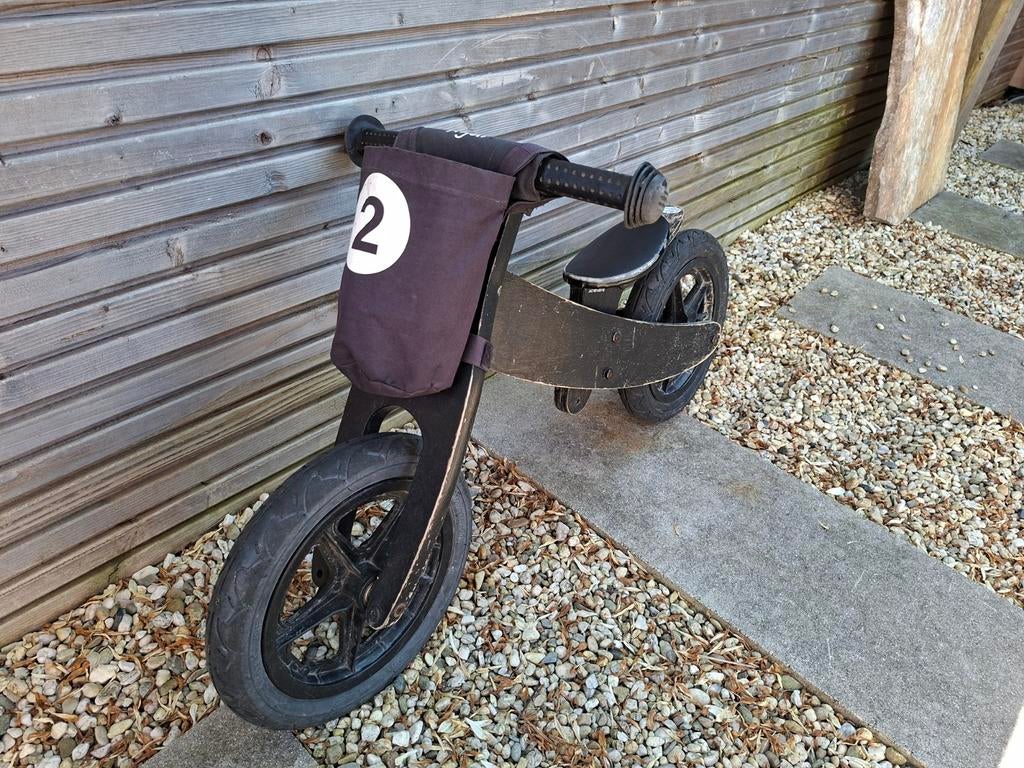 Stoere houten loopfiets Angels & Bandits, verstelbaar, Ophalen, Gebruikt, Loopfiets