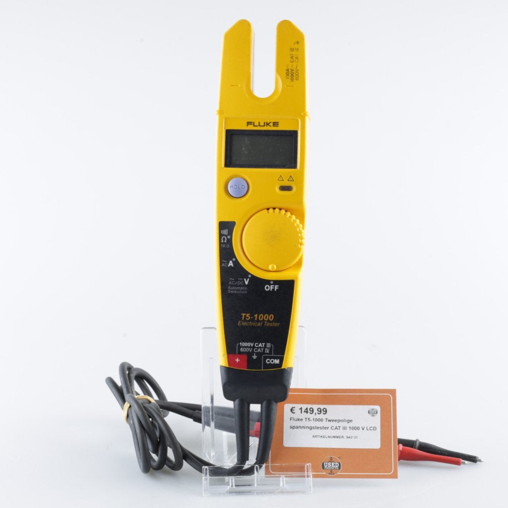 Fluke T5-1000 Tweepolige spanningstester CAT III 1000 V LCD, Fluke, Zo goed als nieuw, https://www.fluke.com/nl-nl/ondersteuning/contact