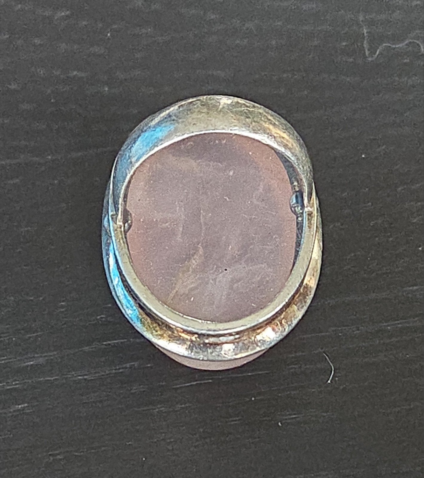 vintage handgemaakte zilveren ring rozenkwarts steen, Ophalen of Verzenden, Zo goed als nieuw, X, Roze