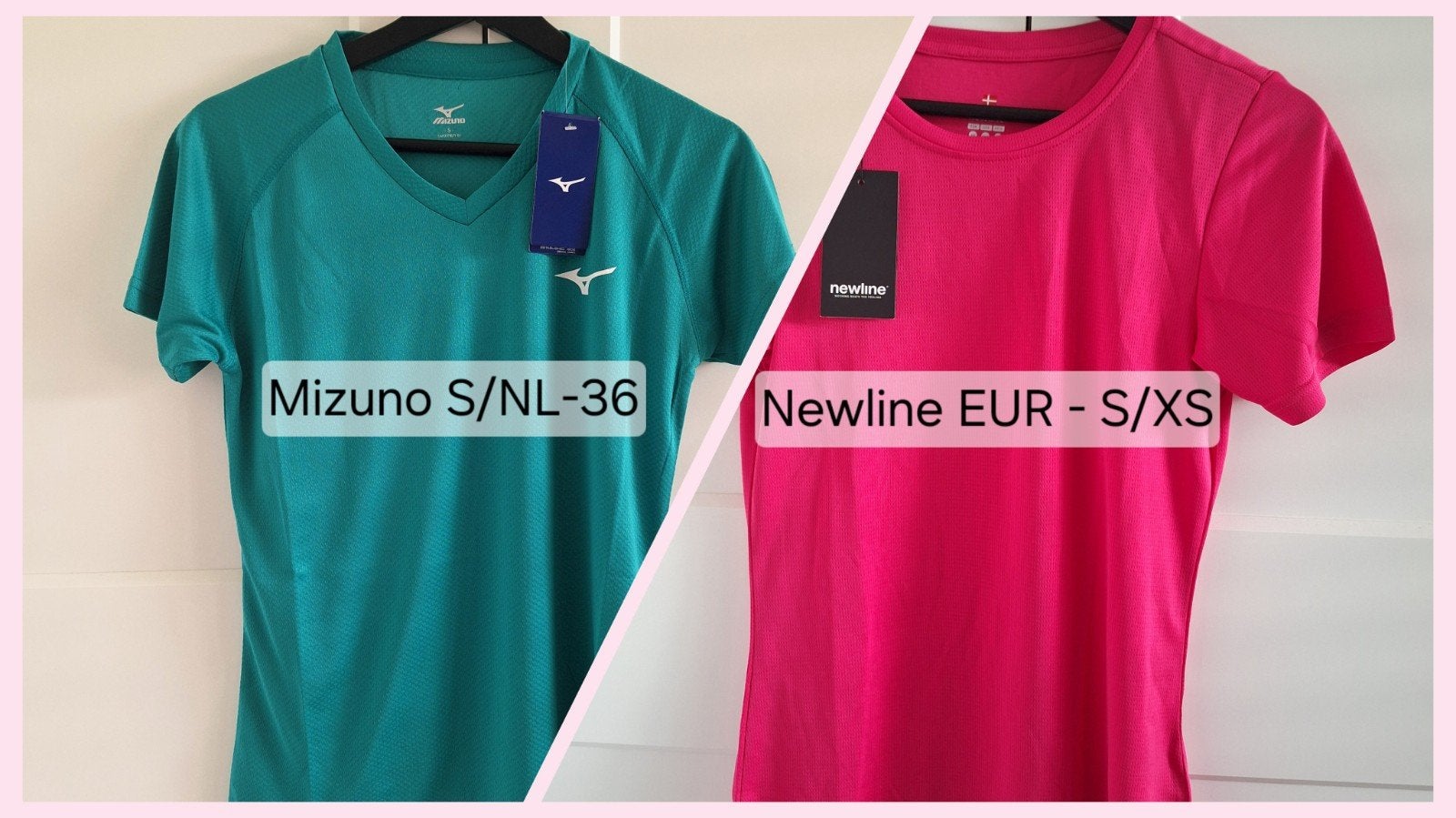 2x sport shirts: roze Newline & petrol Mizuno XS/S 34/36, Kleding | Dames, Meerkleurig, Nieuw, Ophalen of Verzenden, Hardlopen of Fietsen