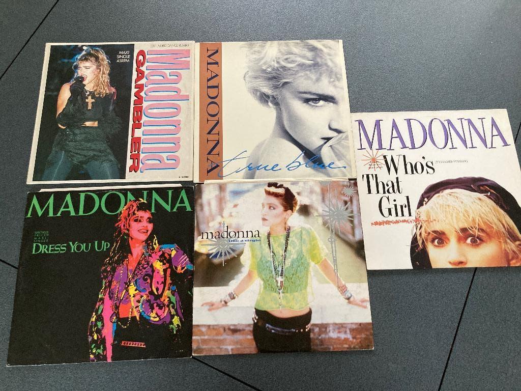 Madonna :5x Maxi singles, Cd's en Dvd's, Vinyl | Pop, Gebruikt, Originele persing, 1980 - 1989, Ophalen of Verzenden