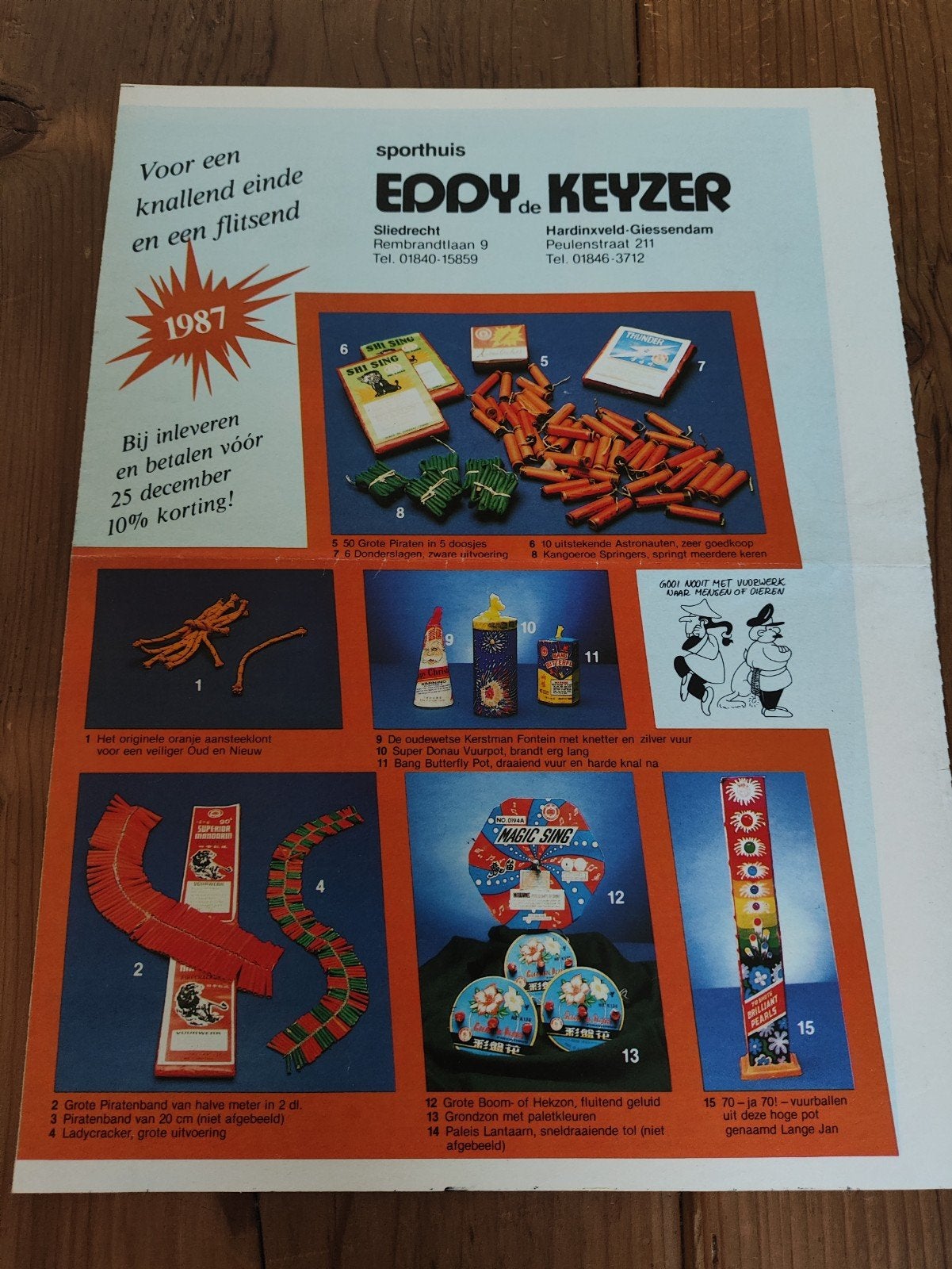 Vuurwerk folder uit 1986, Hobby en Vrije tijd, Ministeck, Ophalen of Verzenden, Voorbeeldboek