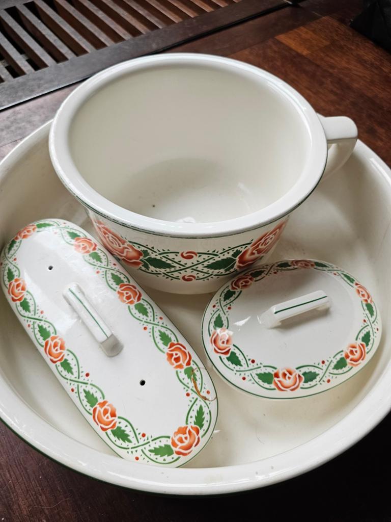 Vintage Lampetkan set, Antiek en Kunst, Antiek | Emaille, Ophalen of Verzenden