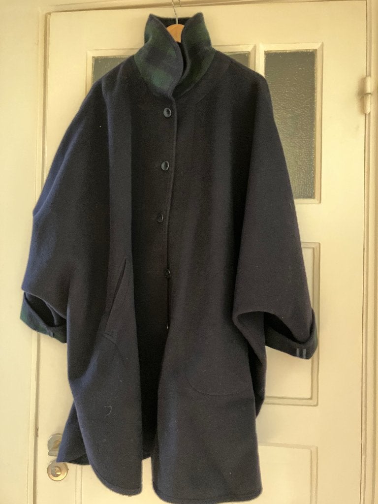 winterjas/cape, Blauw, Maat 42/44 (L), SARKO, Ophalen of Verzenden