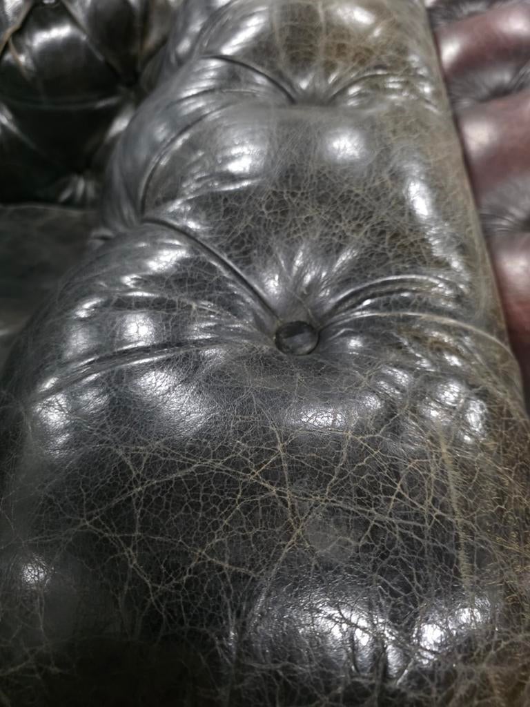Vintage Chesterfield bank 220 cm + GRATIS BEZORGING, Gebruikt, ., Chesterfield, Ophalen of Verzenden