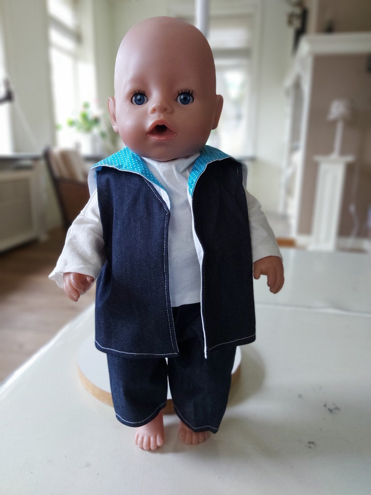 Mooie 3 delig jeans set baby born pop, Ophalen of Verzenden, Nieuw, Babypop