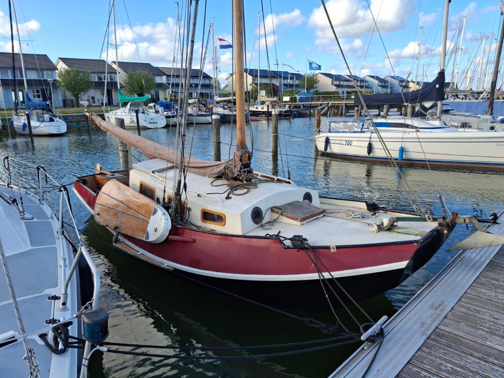 Huitema zeeschouw 7.5m, Watersport en Boten, Platbodems, Gebruikt, Schouw, Staal, Benzine, Buitenboordmotor, Ophalen