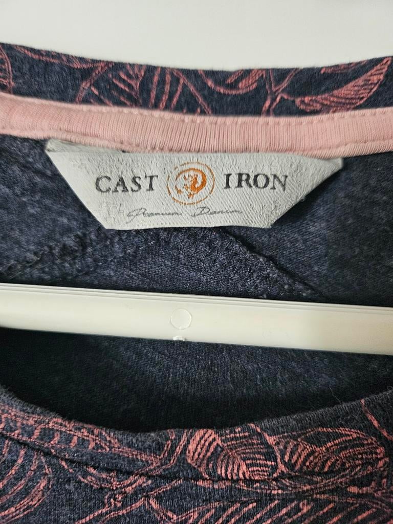 Cast Iron T-shirt met bladerenprint, Blauw, Overige maten, Ophalen of Verzenden, Cast Iron