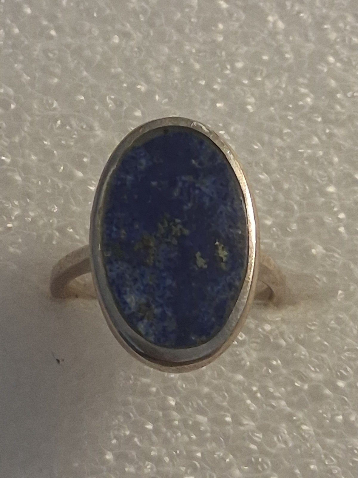 Zilveren ring met Lapis lazuli steen ‐ ringmaat 19, 19 tot 20, Nieuw, Dame, Zilver