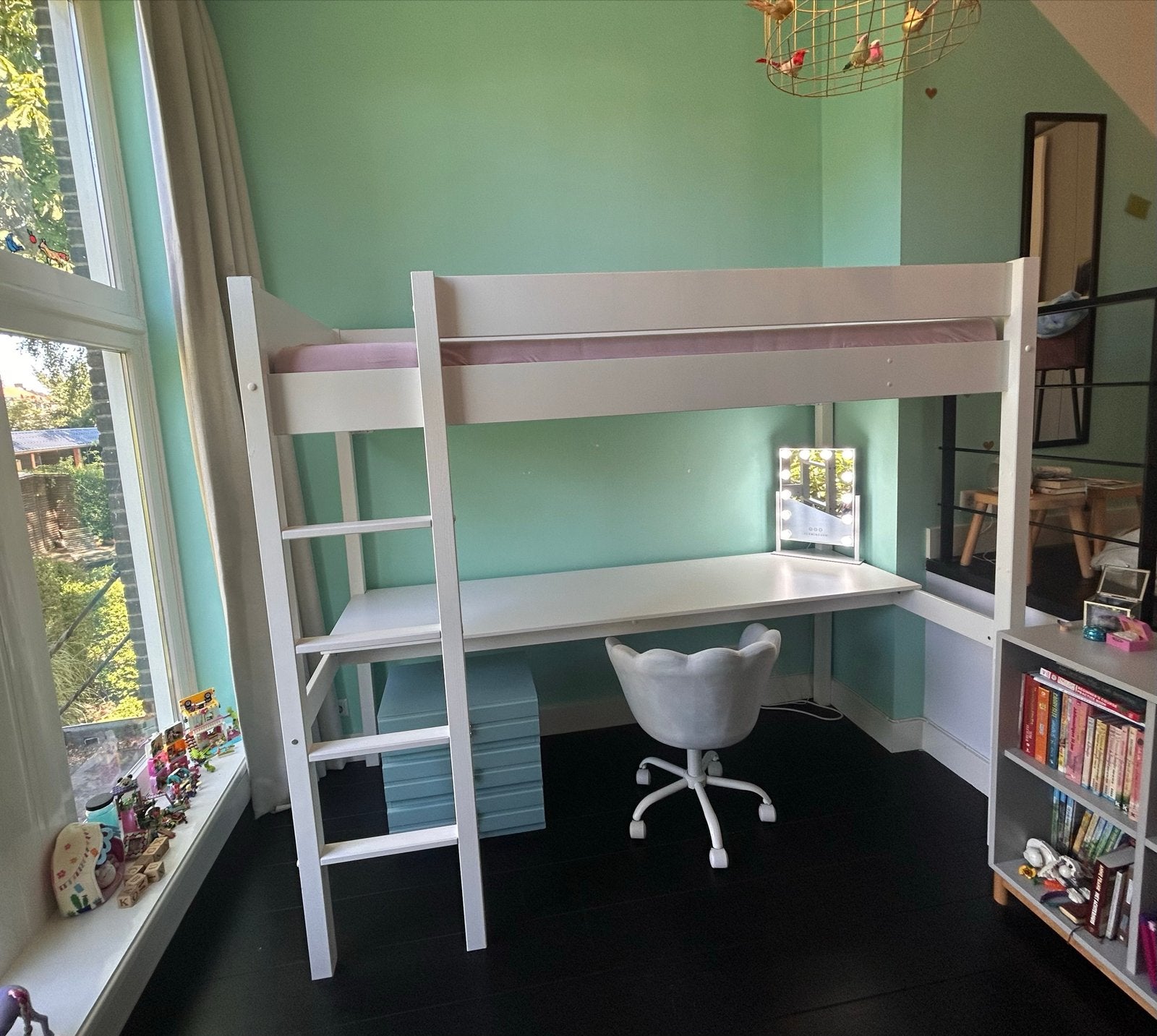 Hoogslaper Petit Amélie Sommet 90x200 met bureau, Ophalen, Gebruikt, Eenpersoons, 200 cm