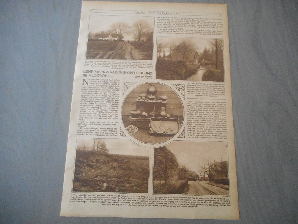 Vlodrop. Een merkwaardige ontdekking. 1925., Ophalen of Verzenden, 1920 tot 1940, Nederland, Knipsel(s)