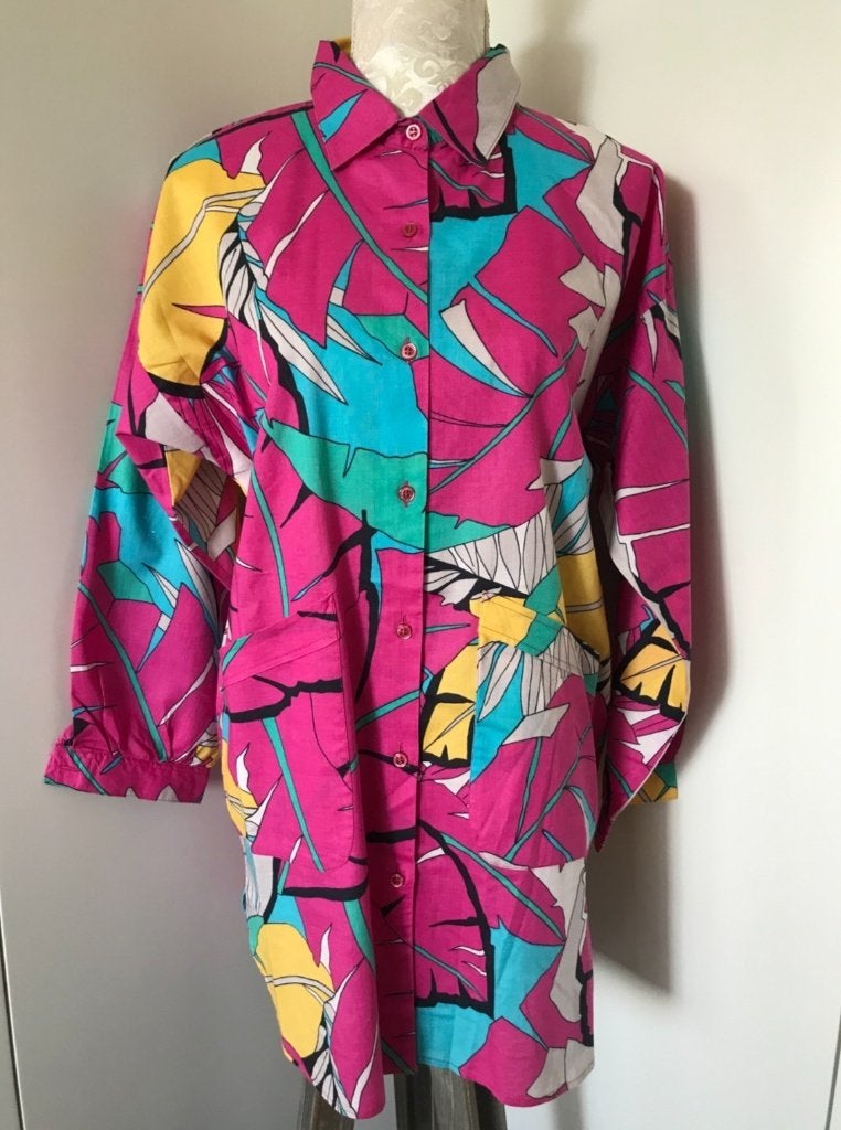 Nieuwe Vintage Katoenen Blouse met Zakken, Kleding | Dames, Ophalen of Verzenden, Nieuw, Maat 38/40 (M), Overige kleuren