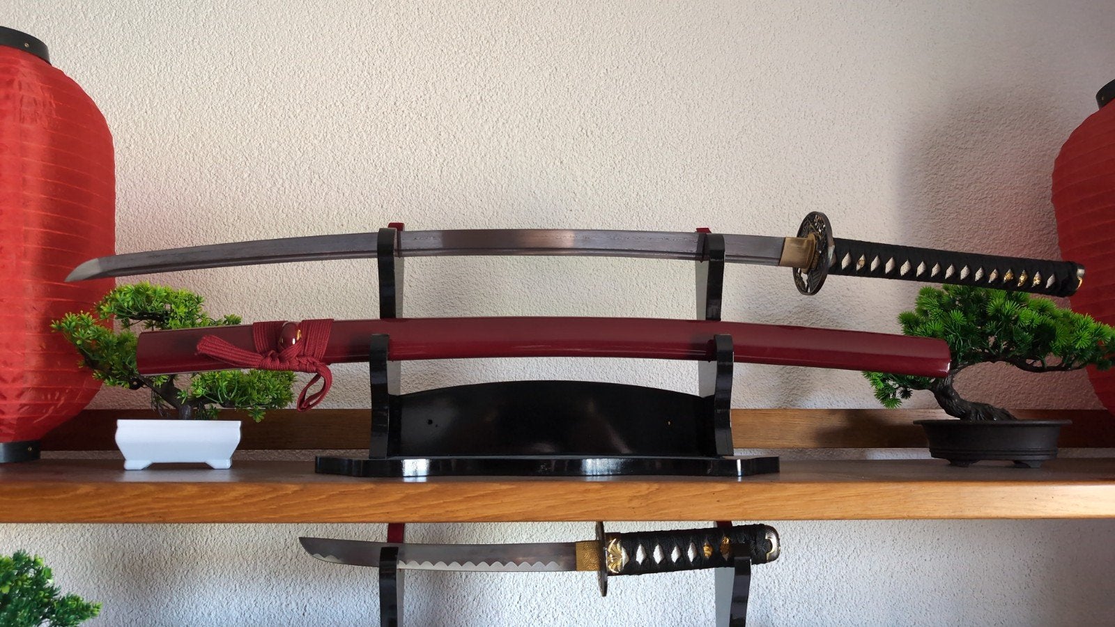 Damascus staal Katana + tanto, Verzamelen, Ophalen, Landmacht, Nederland, Embleem of Badge