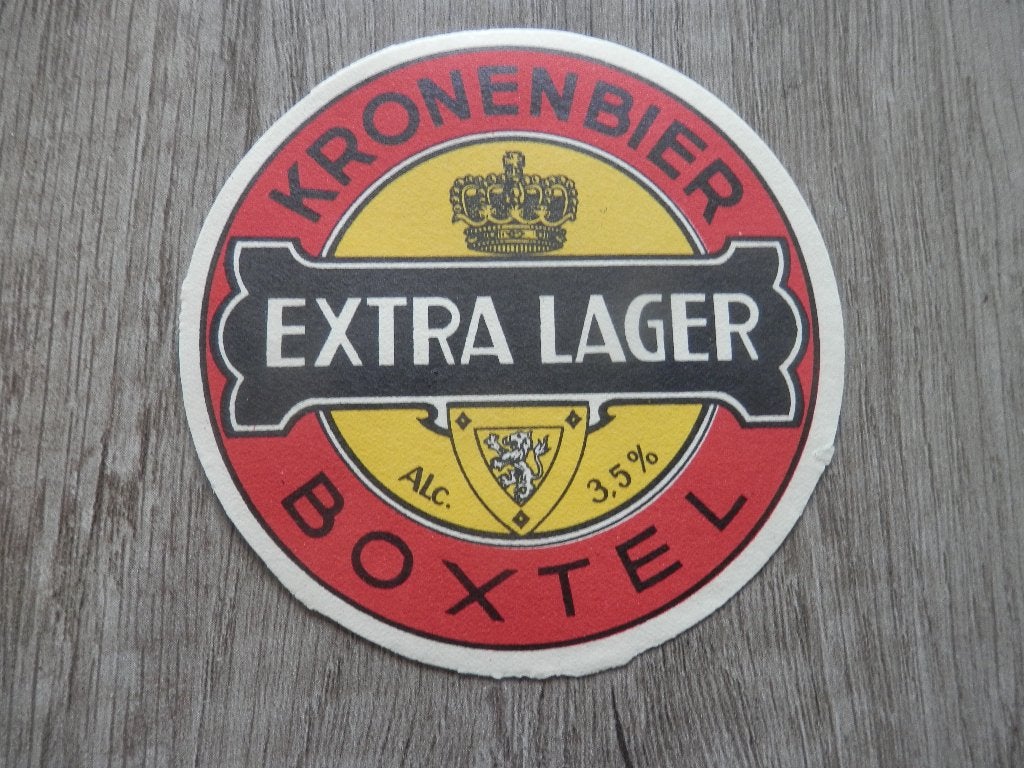 ouder bier etiket Kronen bier Extra lager brouwerij de Kroon, Verzamelen, Ophalen of Verzenden, Zo goed als nieuw, Overige typen