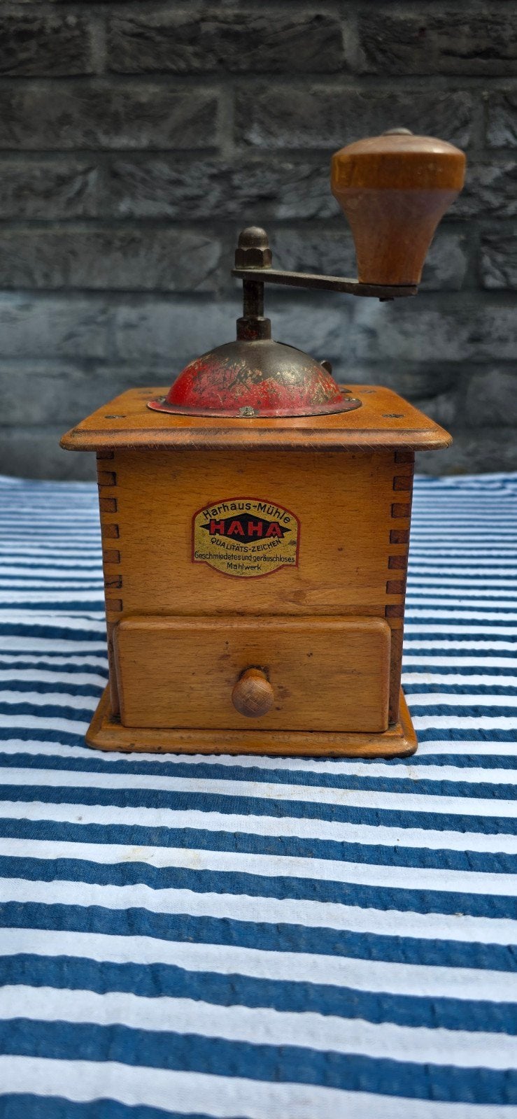 Antieke HAHAMühle koffiemolen - Vintage houten koffiemolen, Antiek en Kunst, Ophalen of Verzenden
