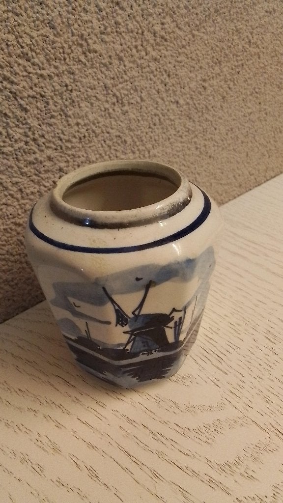 Delft Blauw lepelvaasje 8cm hoog 6 cm doorsnee, Ophalen of Verzenden