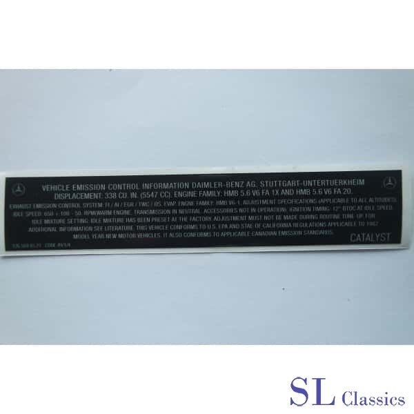 Stikker emission control Mercedes 560sl, R107-W107-W126-C126, -, Nieuw, Ophalen of Verzenden, -