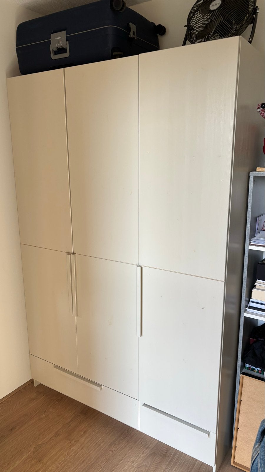 WOOOD Kledingkast met hang- en leggedeelte - Grenen dust, Ophalen, 100 tot 150 cm, 200 cm of meer, Zo goed als nieuw