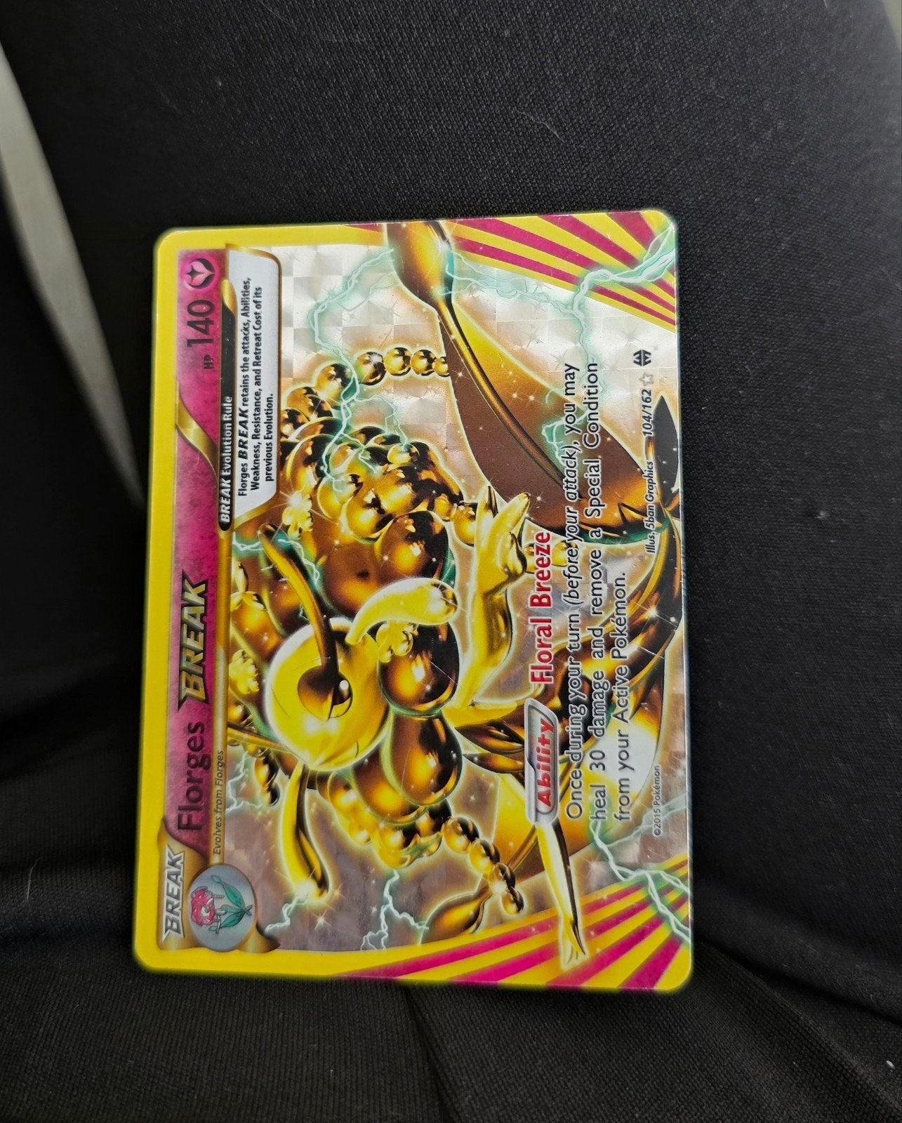 Flores BREAK Pokémon Kaart - Zeldzaam en Glanzend, Ophalen of Verzenden, Zo goed als nieuw, Losse kaart, Foil