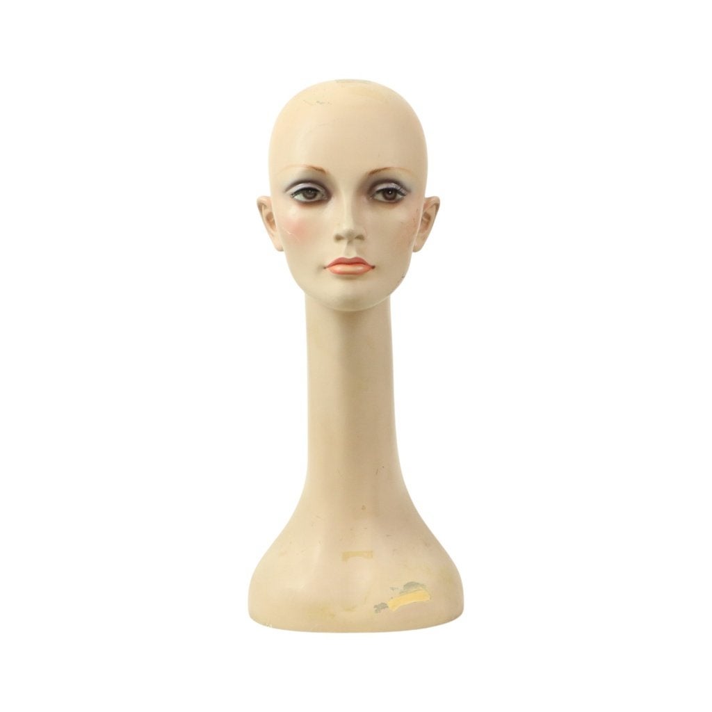 Grote Vintage Mannequin Etalage Hoofd Vrouw Paspop 52cm, Antiek en Kunst, Ophalen of Verzenden