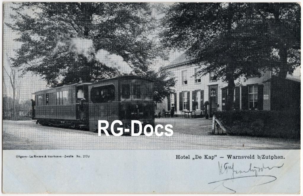Ansichtkaart Briefkaart Stoomtram Hotel Kap Warnsveld 1905, Ophalen of Verzenden, Voor 1920, Gelopen, Gelderland