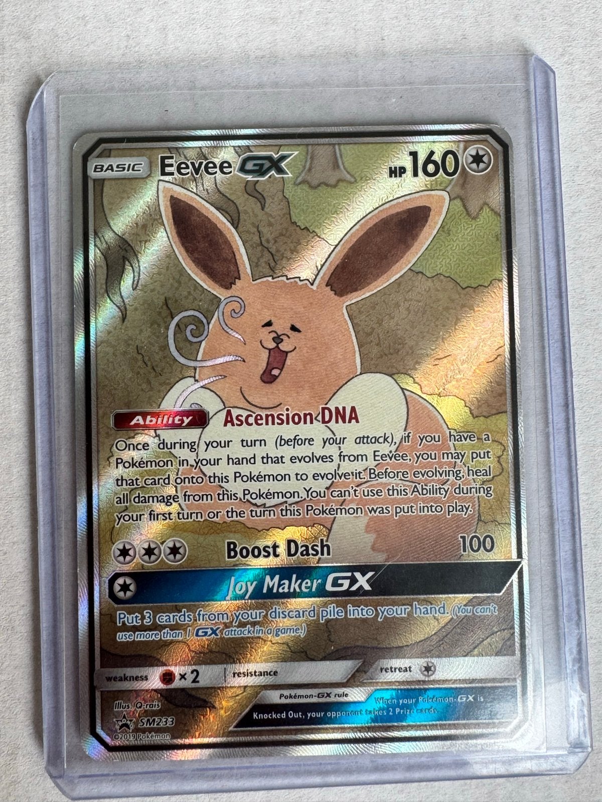 Pokémon Eevee GX SM233 Promo Kaart Foil, Ophalen, Zo goed als nieuw, Losse kaart, Foil