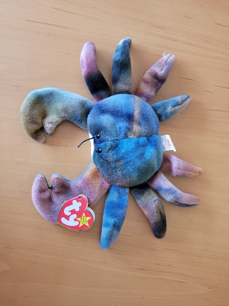 Ty Beanie Baby Krab Claude, Kinderen en Baby's, Speelgoed | Knuffels en Pluche, Ophalen of Verzenden, Zo goed als nieuw, Overige typen