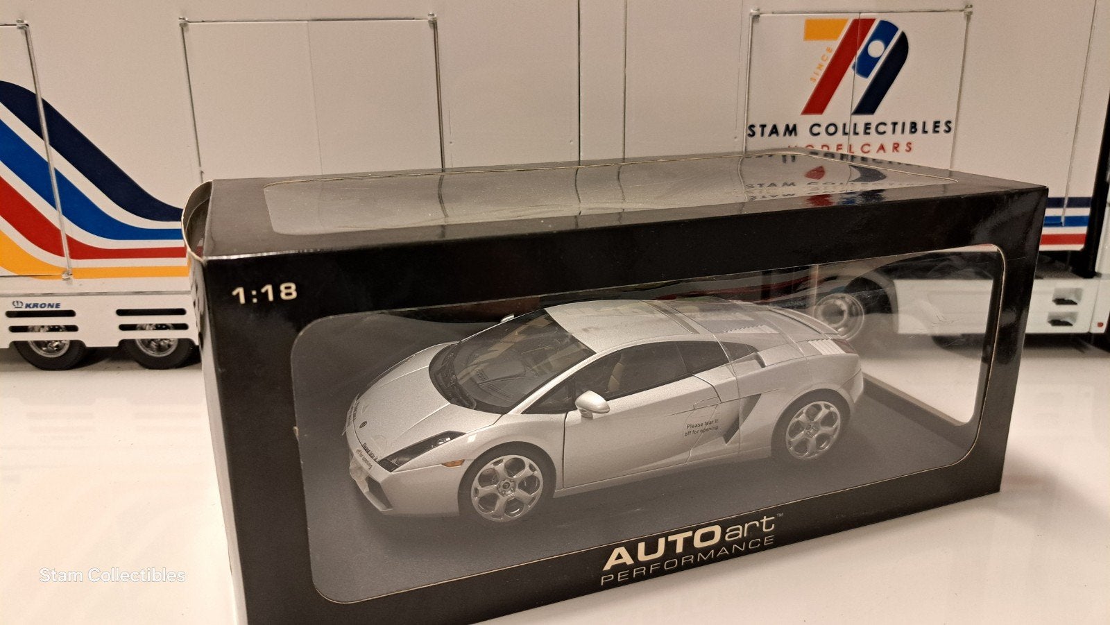 AUTOart Lamborghini Gallardo Silver Metallic, Hobby en Vrije tijd, Modelauto's | 1:18, Auto, Autoart, Ophalen of Verzenden, Zo goed als nieuw