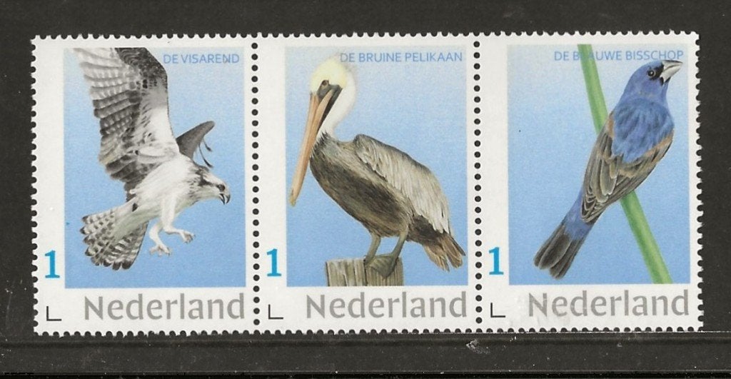 strip 3 persoonlijke zegels Vogels, postfris, Ophalen of Verzenden, Postfris