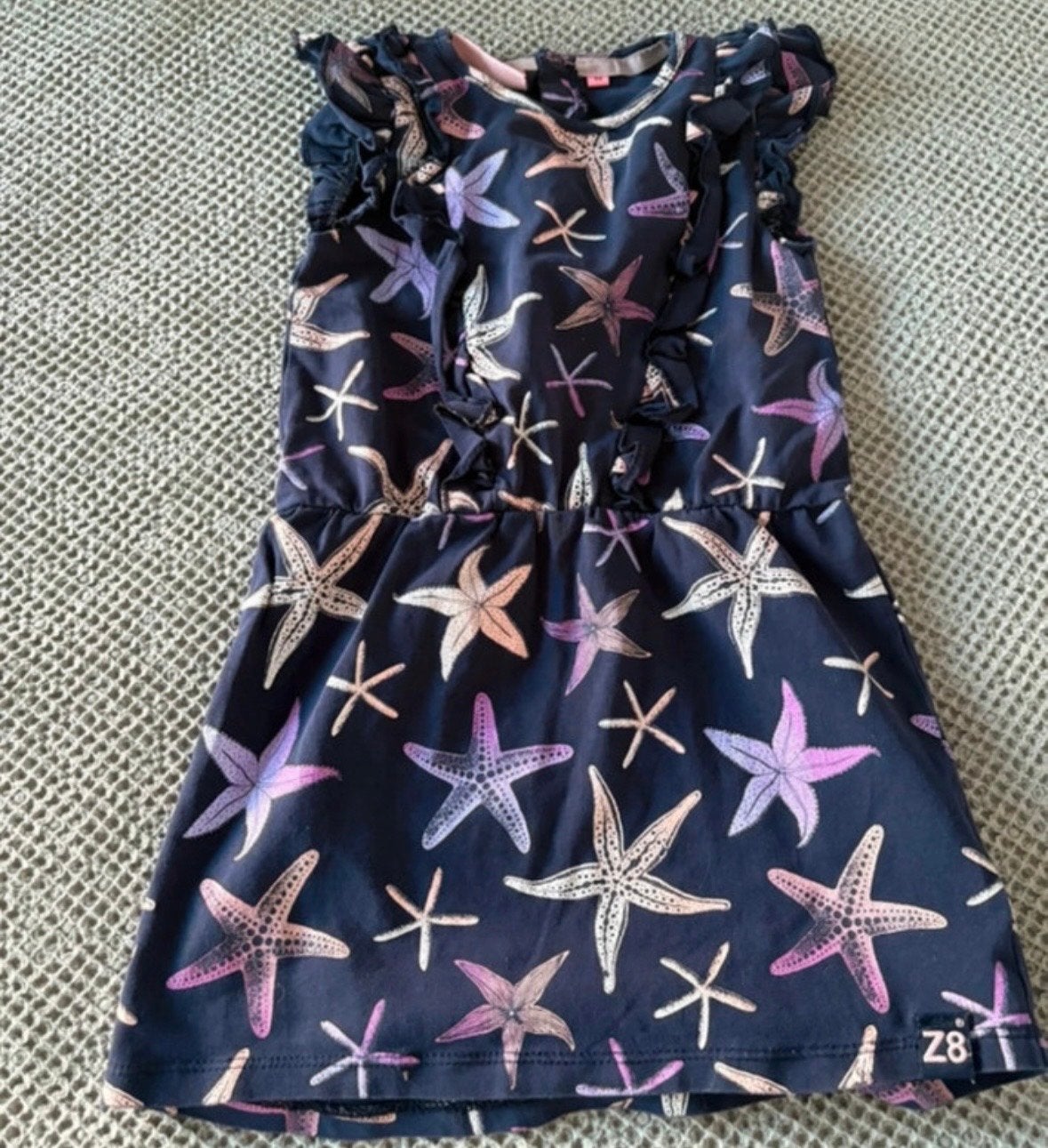 Z8 Jurkje met zeesterrenprint - Maat 92/98, Kinderen en Baby's, Kinderkleding | Maat 92, Verzenden, Gebruikt, Meisje, Jurk of Rok