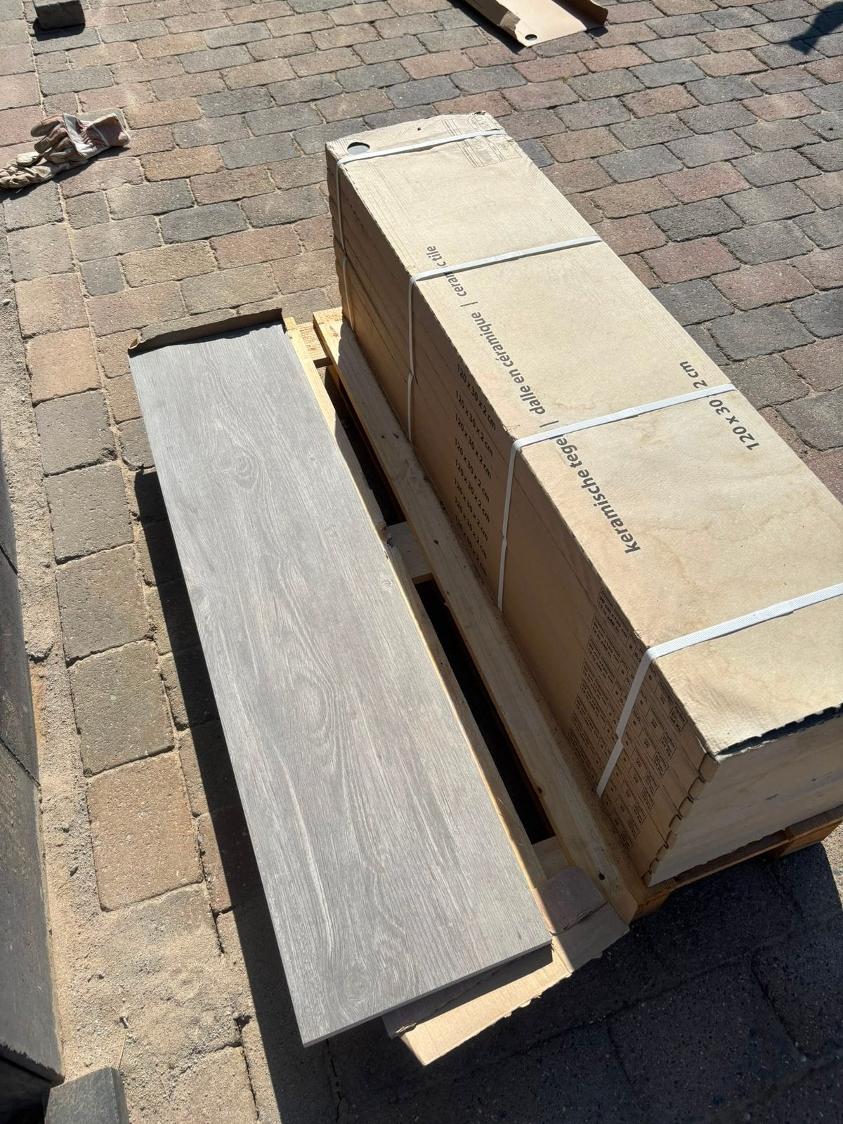 Keramiek Due woodlook grey Wash tegel, Tuin en Terras, Ophalen, Keramiek, Nieuw, 5 tot 10 m²