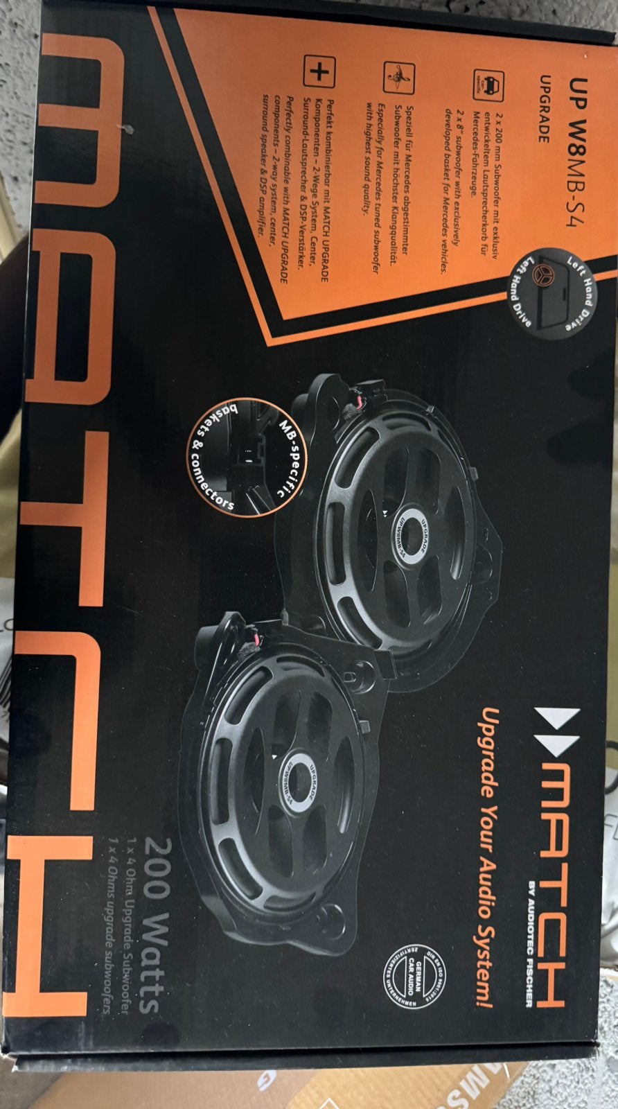 MATCH UP W8MB-S4 Mercedes Subwoofer Set 200W Nieuw in Doos, Auto diversen, Ophalen of Verzenden, Nieuw
