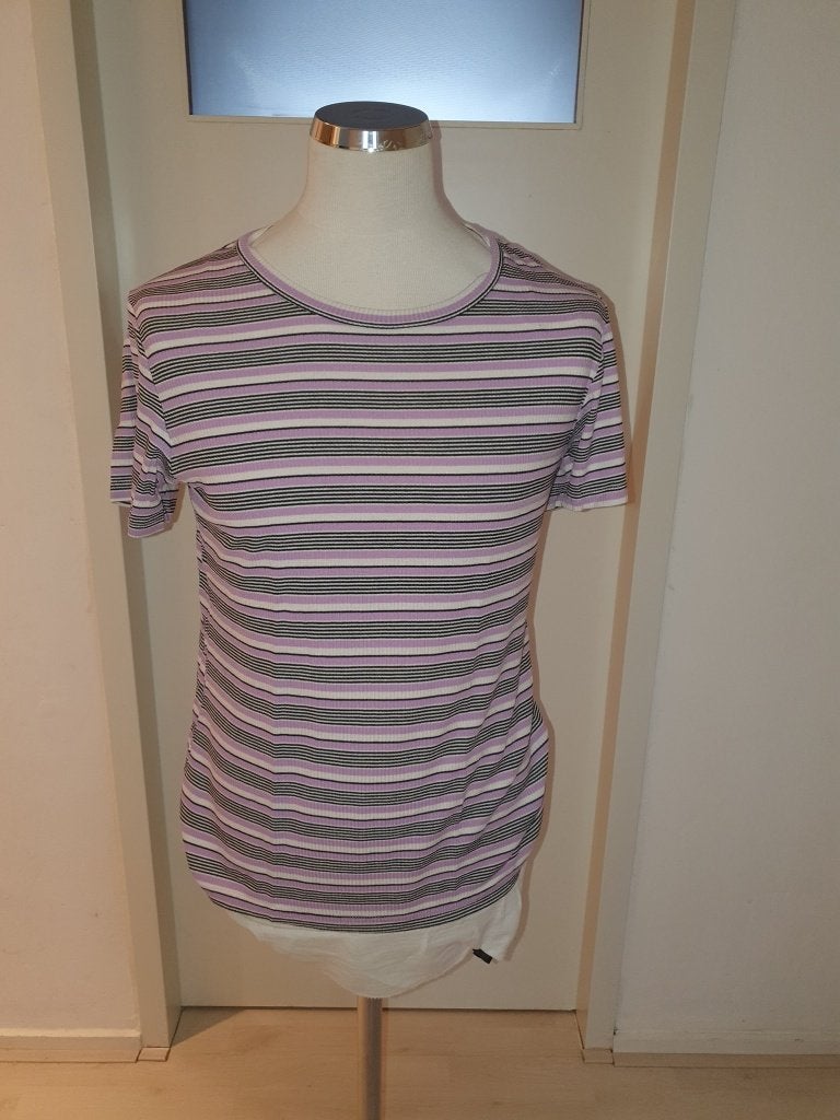Gestreepte T-shirt met korte mouwen maat L, Meerkleurig, Maat 42/44 (L), Ophalen of Verzenden, Korte mouw