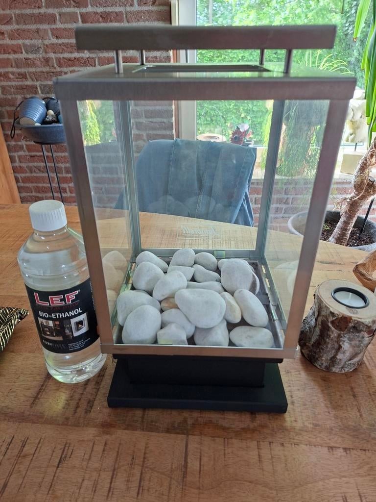 Tafel bio ethanol haard voor binnen en buiten + 6 flessen, Huis en Inrichting, Ophalen of Verzenden