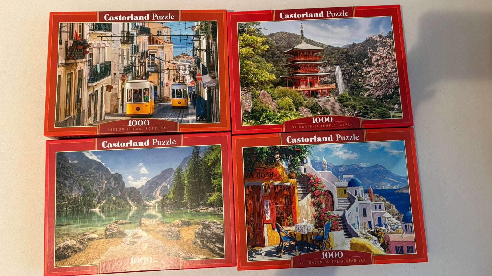 4 Castorland puzzels, Ophalen of Verzenden, 500 t/m 1500 stukjes, Zo goed als nieuw, Legpuzzel