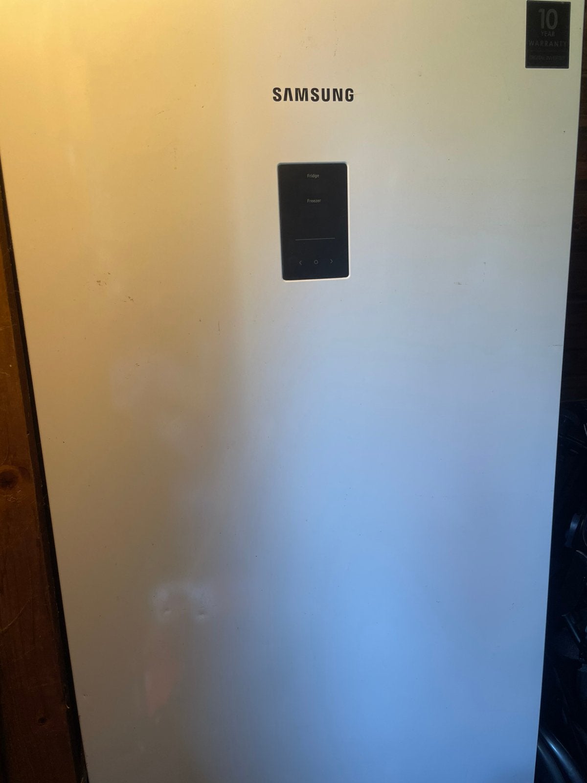 Samsung koel-vriescombinatie met scherm, Ophalen, Gebruikt, 200 liter of meer, Met aparte vriezer