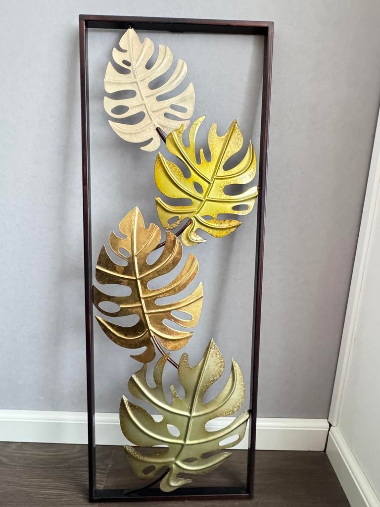 Metalen wanddecoratie botanisch, Ophalen of Verzenden, Zo goed als nieuw