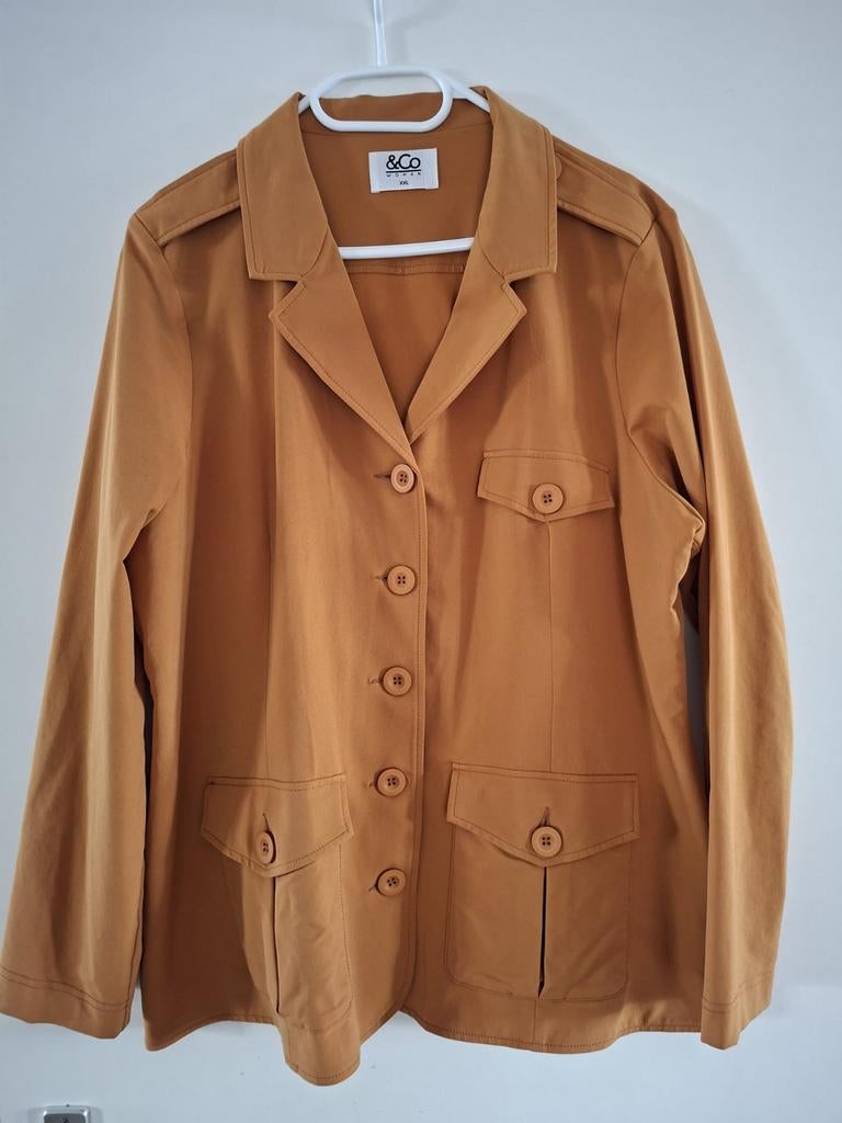 &Co Woman mosterdgele dames blazer maat 46 XXL, Geel, Maat 46/48 (XL) of groter, &Co Woman, Ophalen of Verzenden