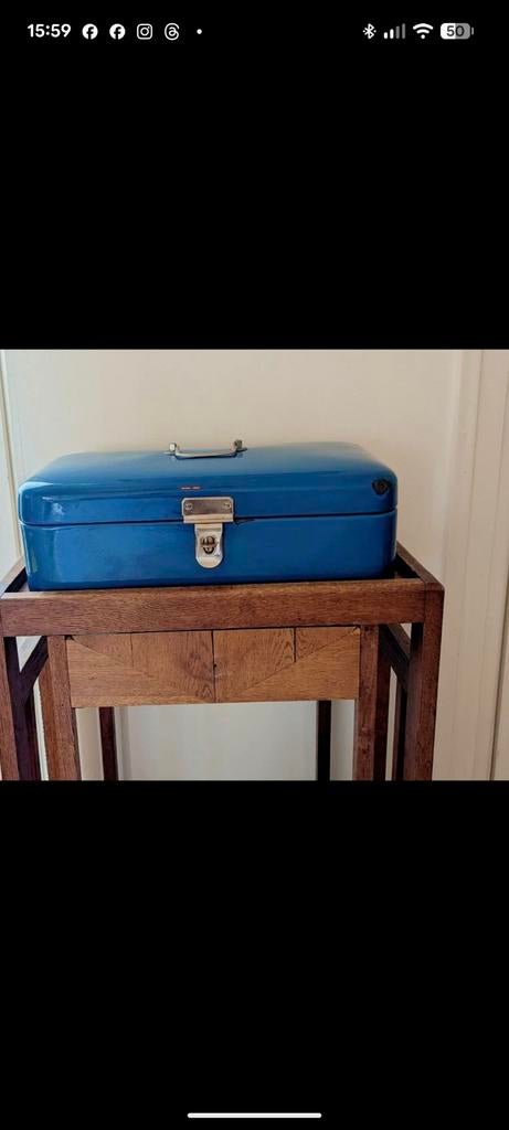 Emaille Broodtrommel. Koningsblauw., Ophalen of Verzenden