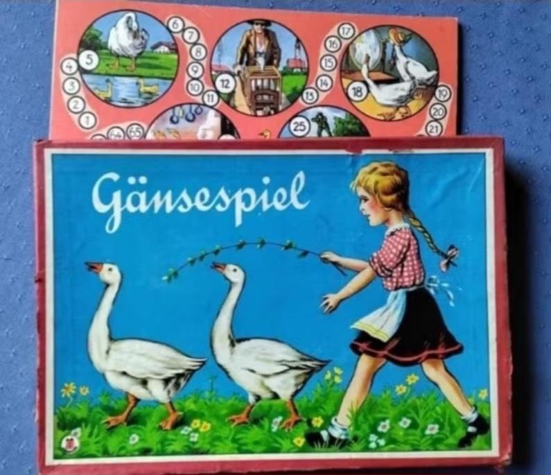 Antiek ganzenbord spel 'Gänsespiel' vintage/ collectors item, Antiek en Kunst, Antiek | Speelgoed, Ophalen