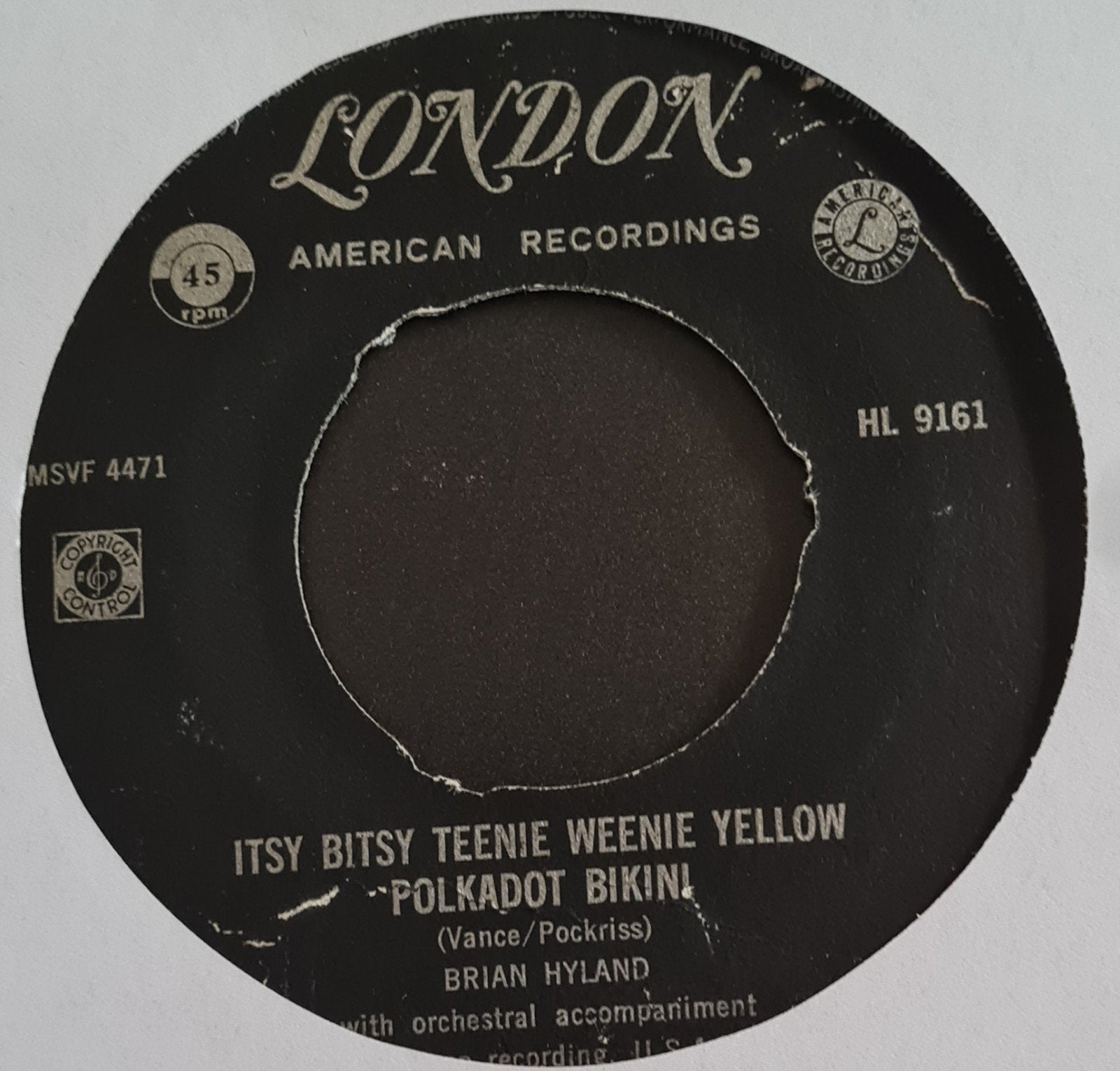 BRIAN HYLAND - ITSY BITSY TEENIE WEENIE YELLOW BIKINI, Ophalen of Verzenden, Gebruikt