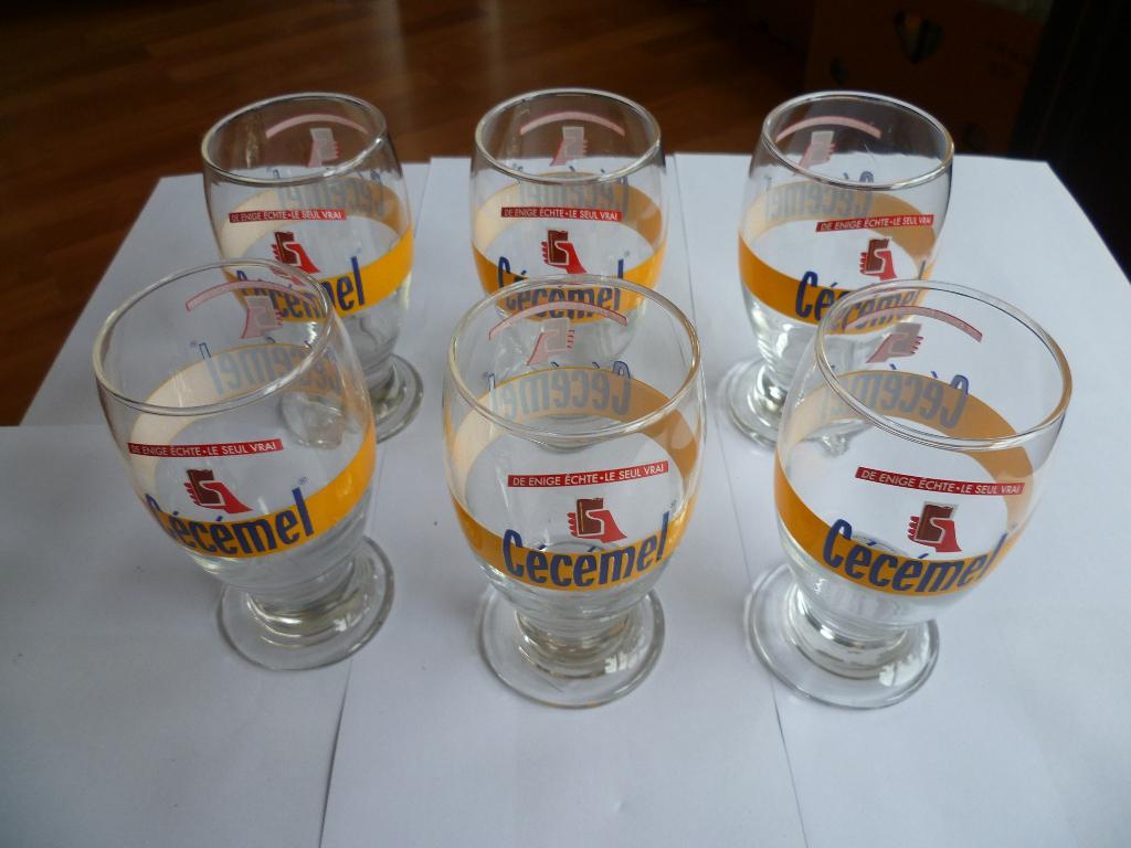 6X CECEMEL DRINKGLAZEN JAREN 80/90, Verzamelen, Ophalen of Verzenden, Zo goed als nieuw, Overige typen