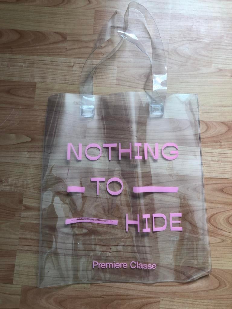 Transparante Shopper Tas "Nothing to Hide" Nieuw, Ophalen of Verzenden, Nieuw, Overige kleuren, Shopper