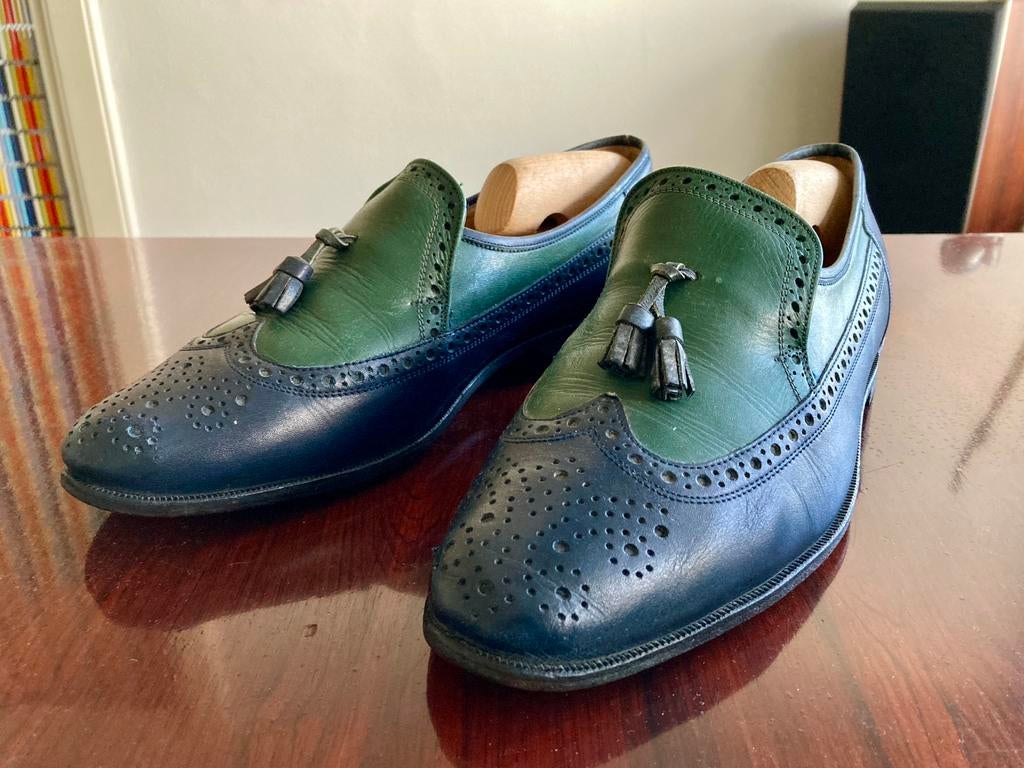 Van Bommel, New Line Two Tone Tassel Loafer Brogue 44,5 UK10, Kleding | Heren, Schoenen, Verzenden, Gedragen, Overige kleuren